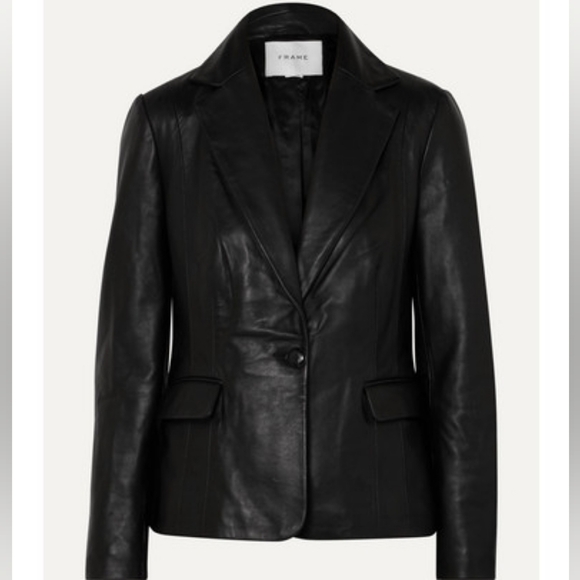 CYBER MONDAY! Frame School Boy Leather Blazer Size Small (4) - Picture 6 of 15